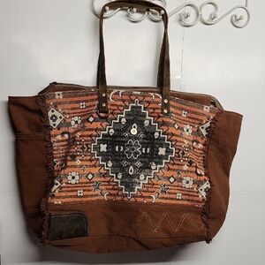 Myra Bag Sunkissed Cotton Canvas & Goat Leather Hugh XL Weekender Travel Bag